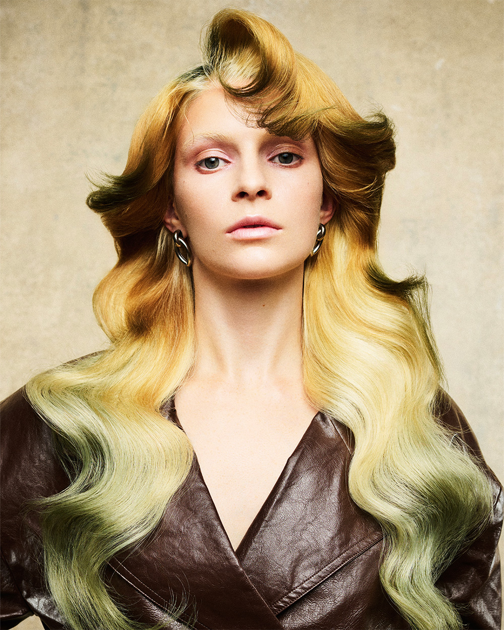 Long Blonde and Green Hollywood Waves – Lucia Siero Hernandez – BHA London Hairdresser of the Year 2026 Finalist Collection